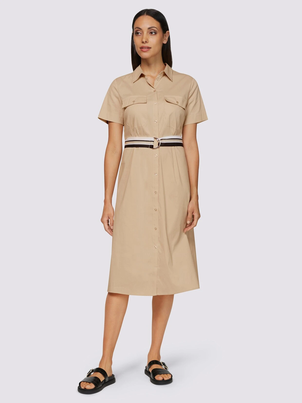 Heine Hemdblusenkleid In Beige – Bild 2