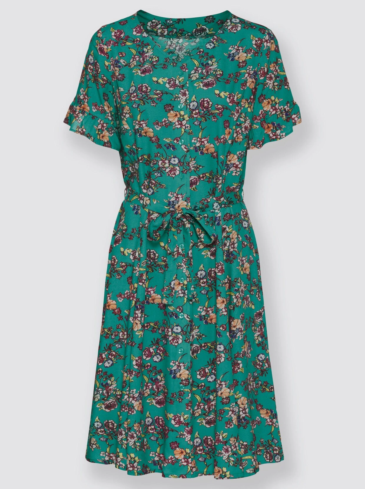 A-Linien-Kleid In Smaragd-gemustert – Bild 2