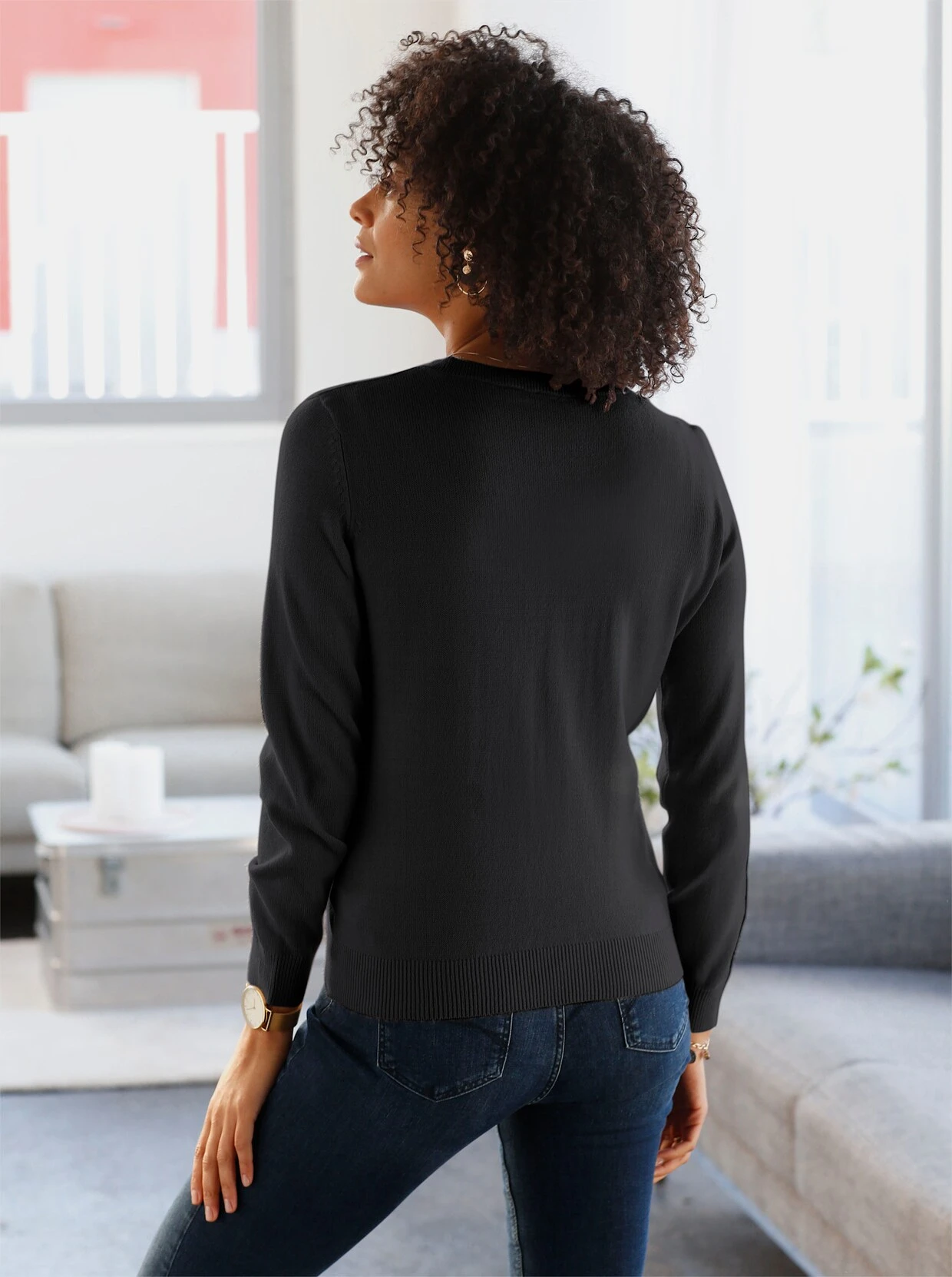 Rundhalspullover In Anthrazit-meliert – Bild 2