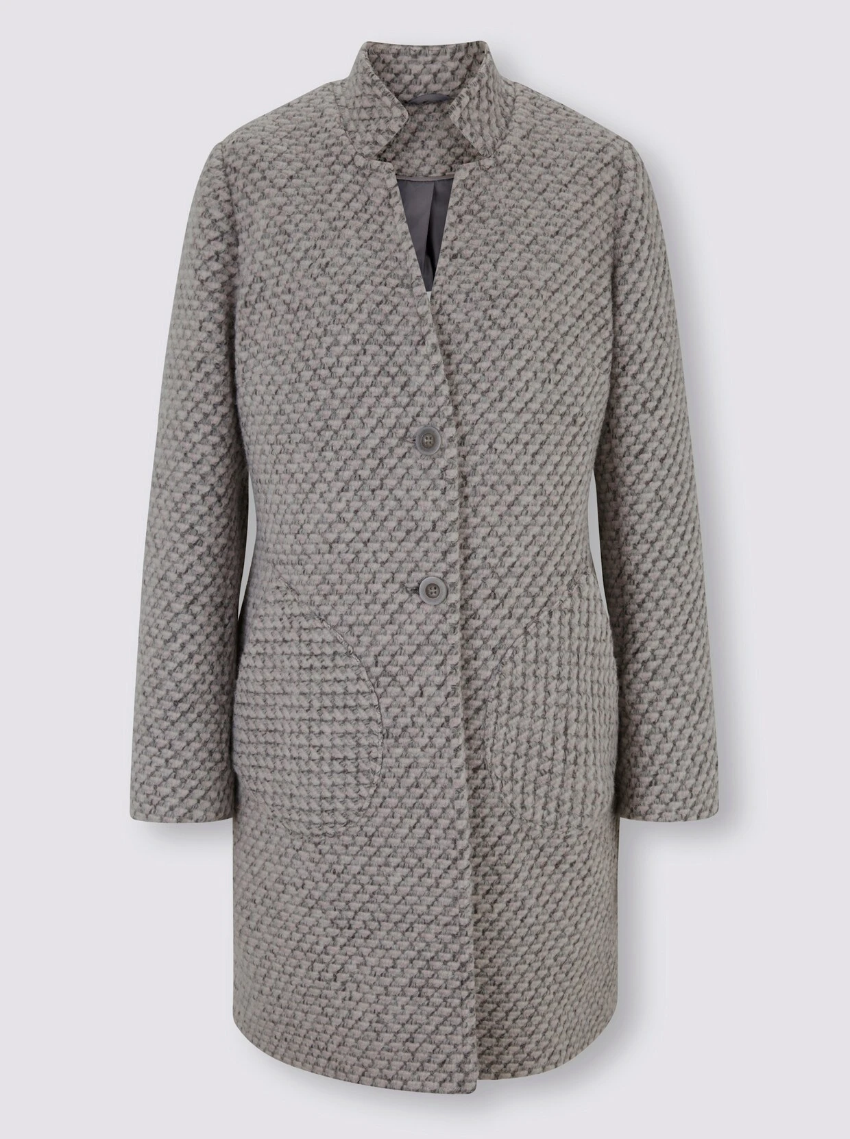 Heine Mantel In Steingrau-meliert – Bild 4