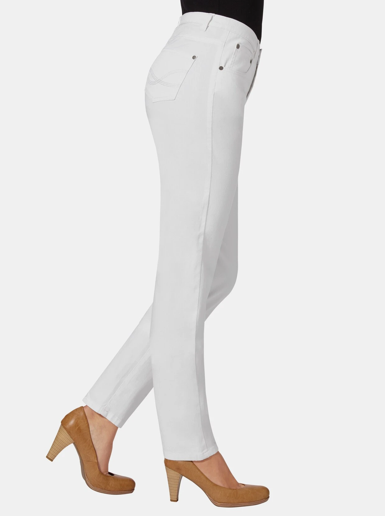 5-Pocket-Jeans In Weiß – Bild 3