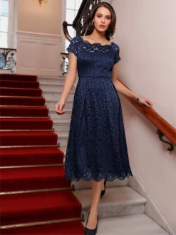 Spitzenkleid In Marine