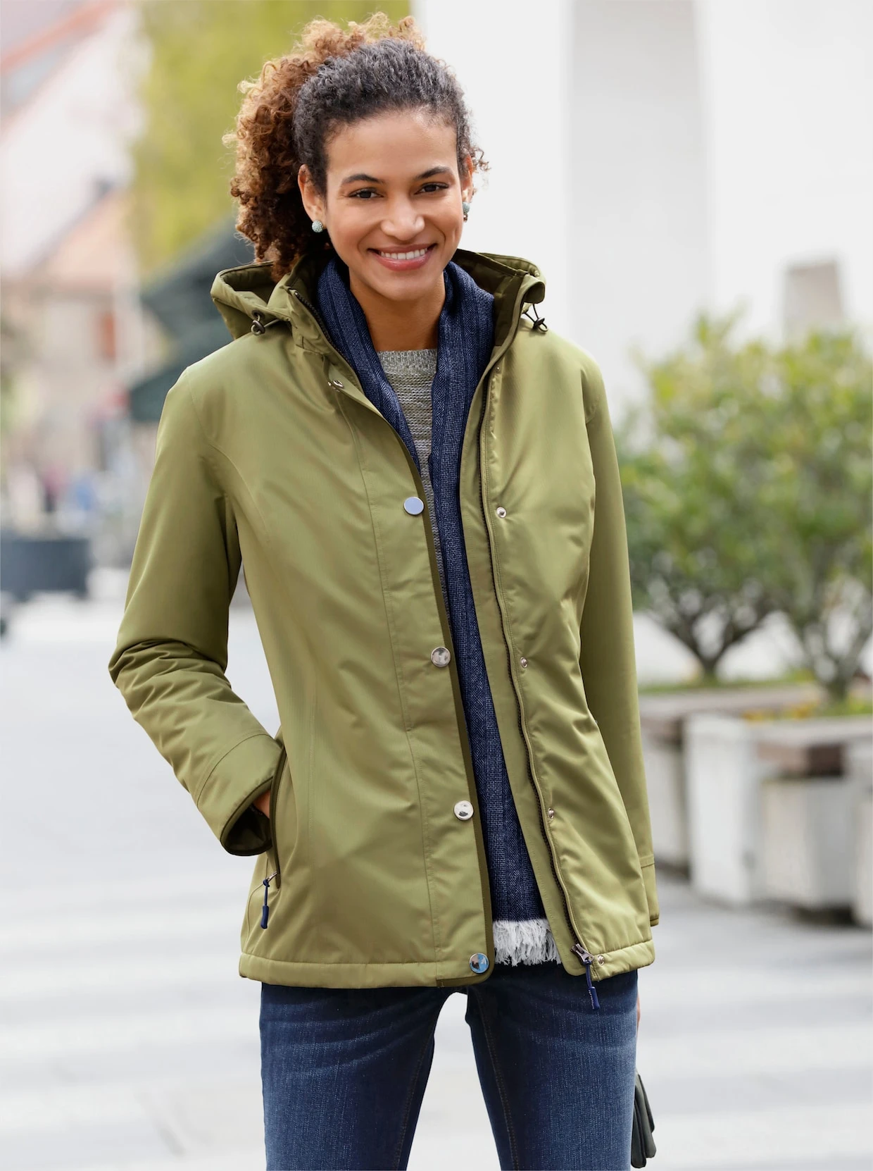 Jacke In Schilf-oliv