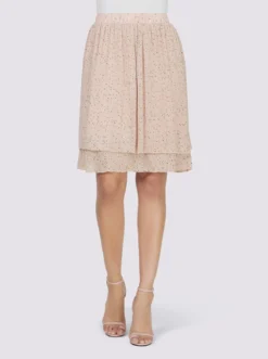 Heine Druck-Rock In Puder-marine-getupft