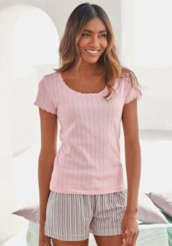 S.Oliver Pyjamaoberteil In Blassrosa