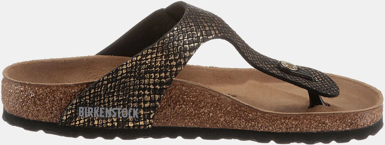 Birkenstock Zehentrenner In Schwarz-goldfarben – Bild 3