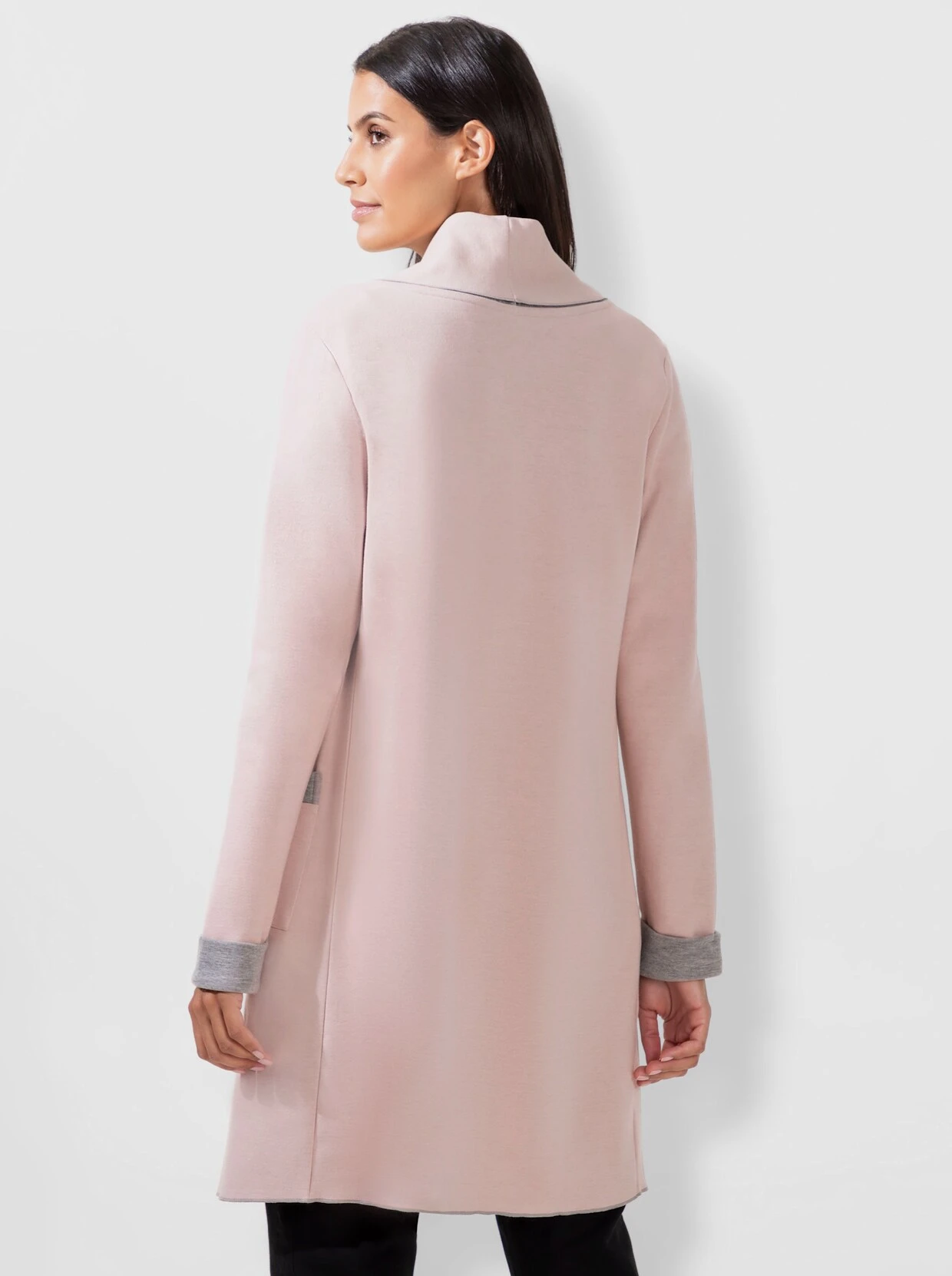 Shirtjacke In Altrosé-grau-meliert – Bild 4