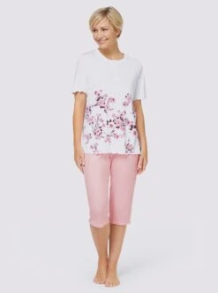 Wäschepur Capri-Anzug In Weiß-bedruckt