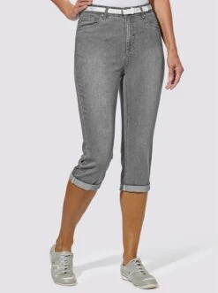 Caprihose In Grey Denim