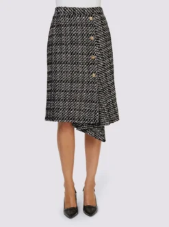 Heine Rock In Schwarz-ecru-gemustert