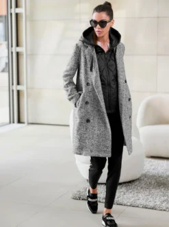 Heine Mantel In Schwarz-weiß-gemustert