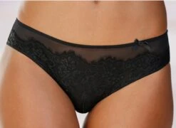 Petite Fleur Gold Tanga In Schwarz