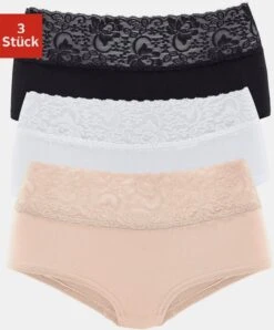 Panty In Beige, Schwarz, Weiß