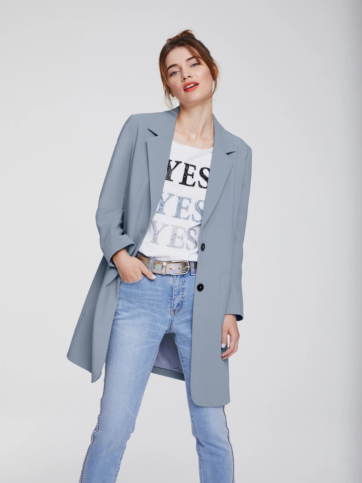 Heine Longblazer In Graublau – Bild 2