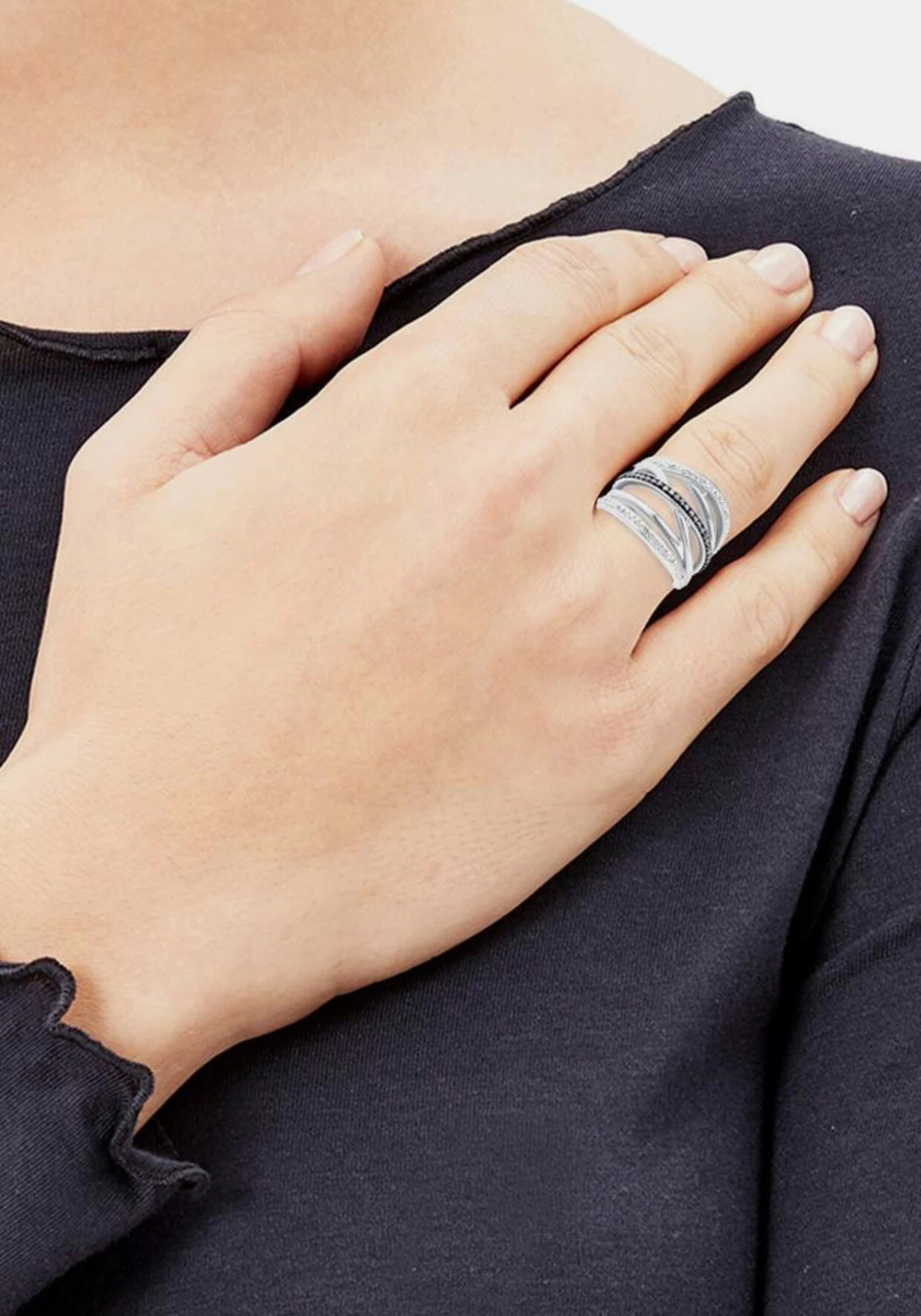 S.Oliver Fingerring In Edelstahlfarben – Bild 3