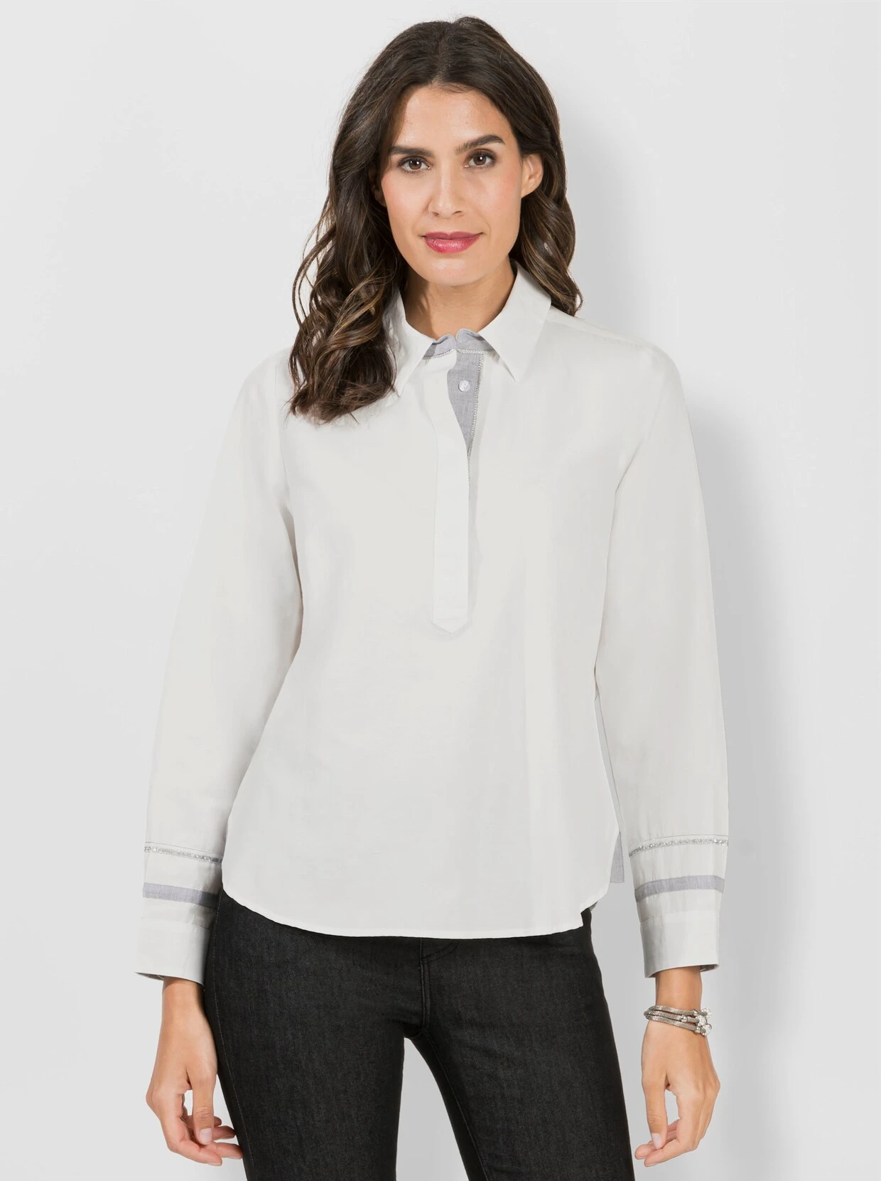 Schlupfbluse In Ecru – Bild 2