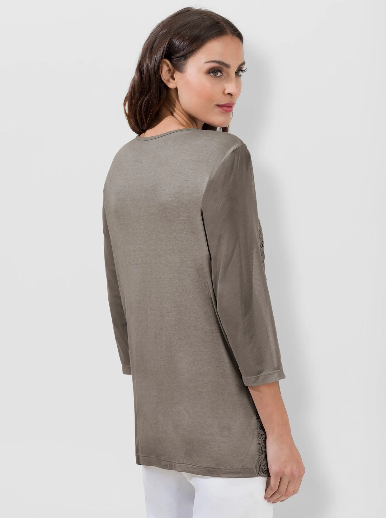 Spitzenshirt In Taupe – Bild 4