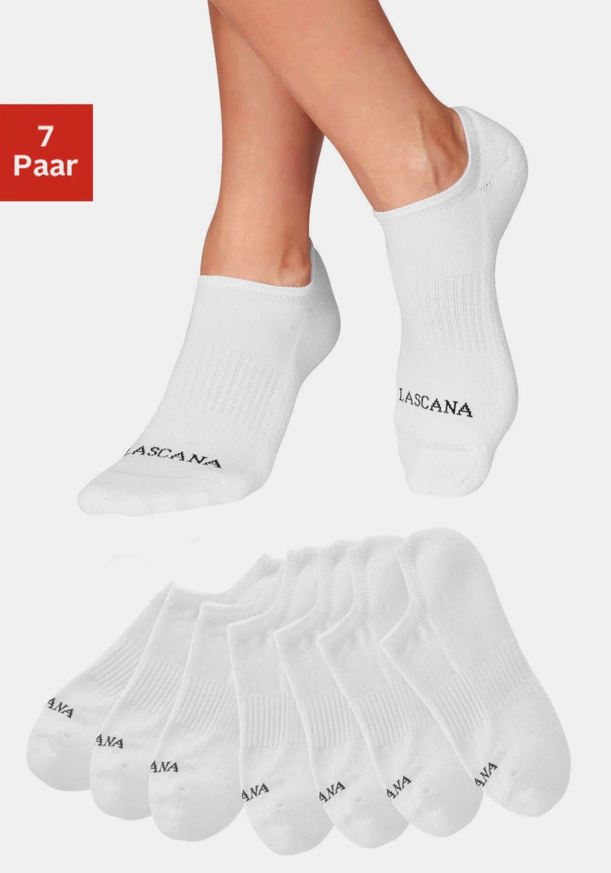 LASCANA ACTIVE Sneakersocken In 7x Weiß