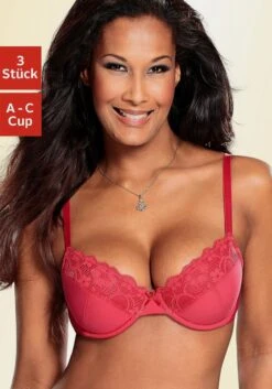 Petite Fleur Push-up-BH In Rot+marine+weiß