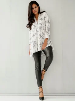 Druckbluse In Weiß-gemustert