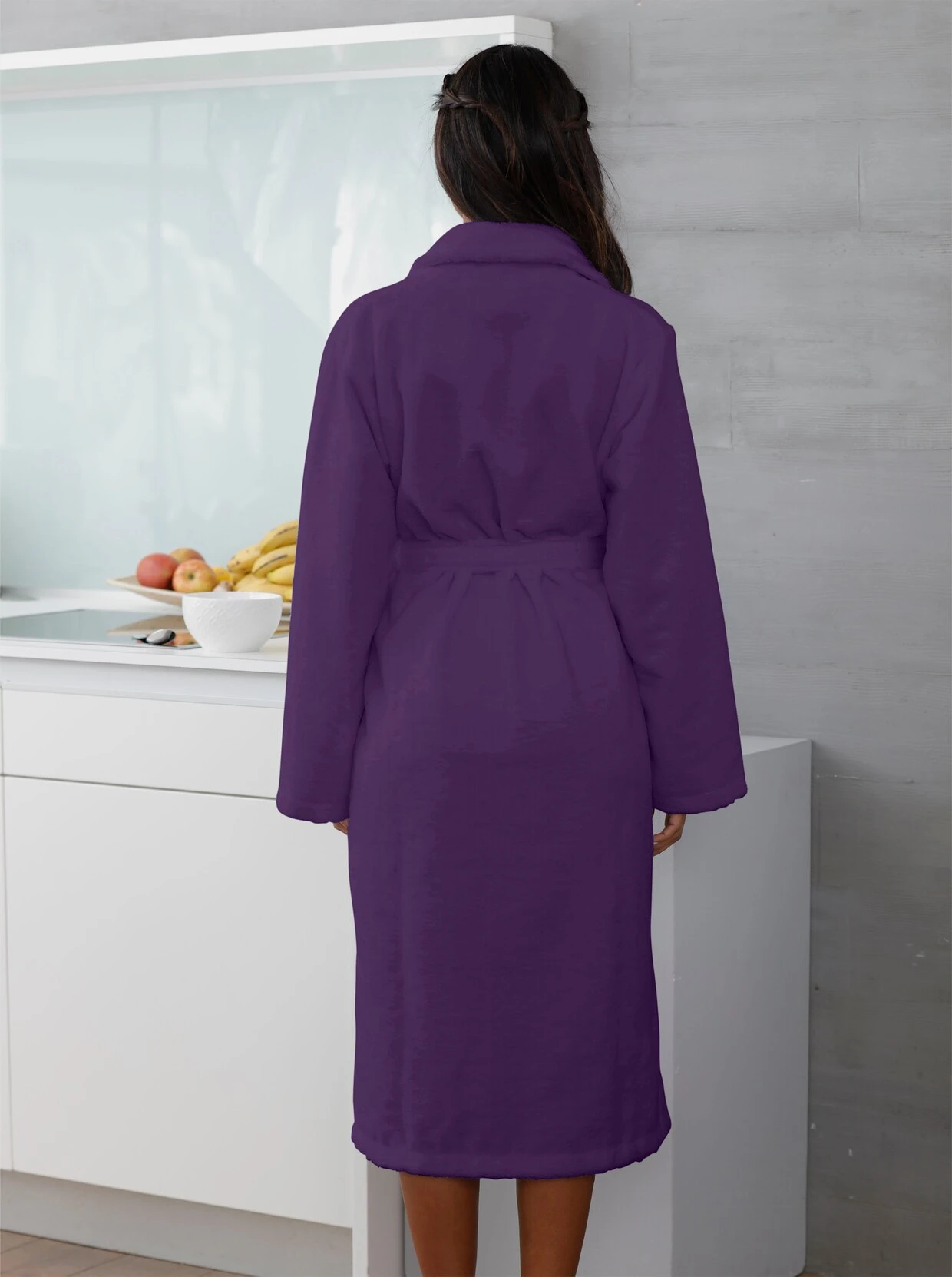 Plantier Bademantel In Lila – Bild 2