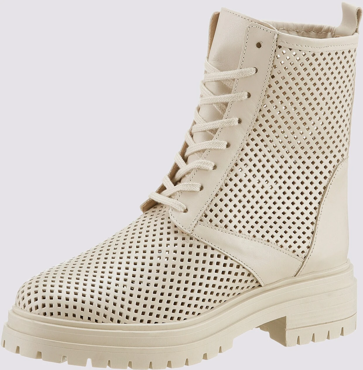 Heine Schnürstiefelette In Ecru