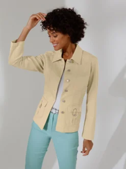 Creation L Premium Lyocell-Baumwoll-Blazer In Sand