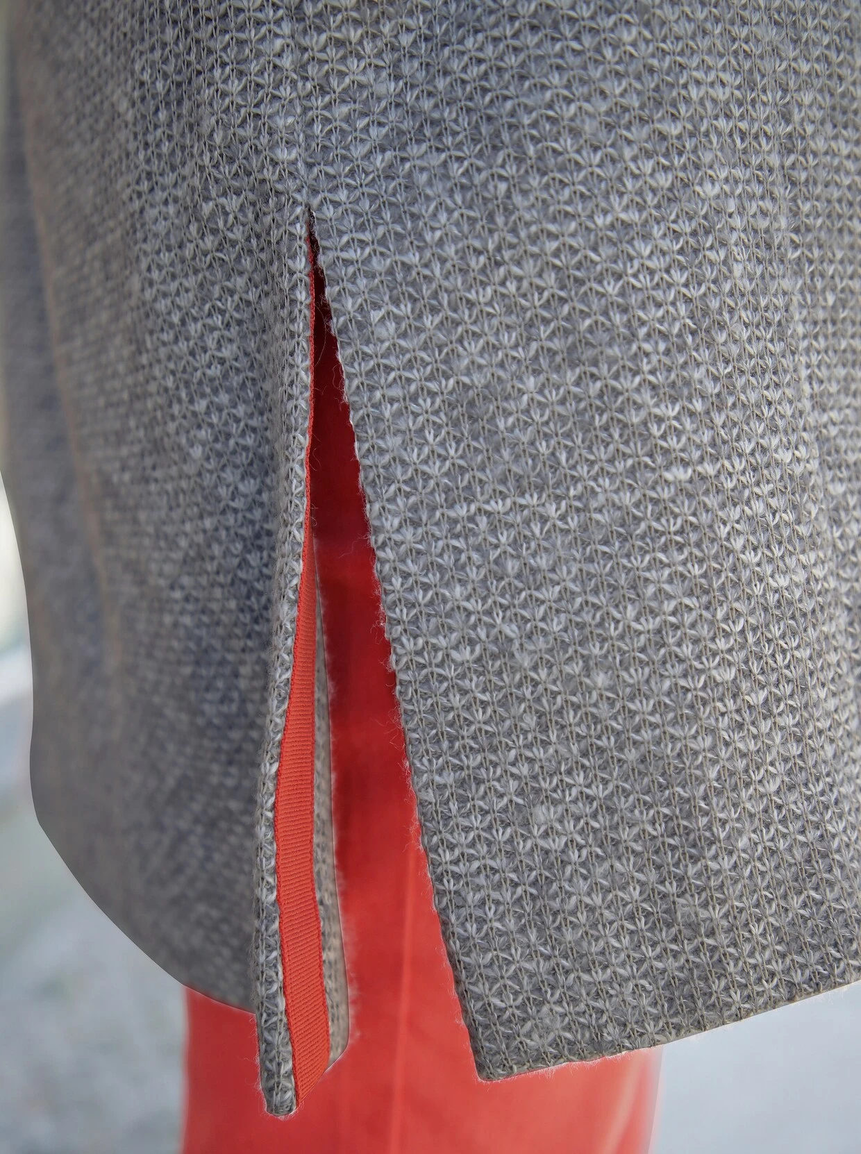 Kurzmantel In Steingrau-ecru-meliert – Bild 5