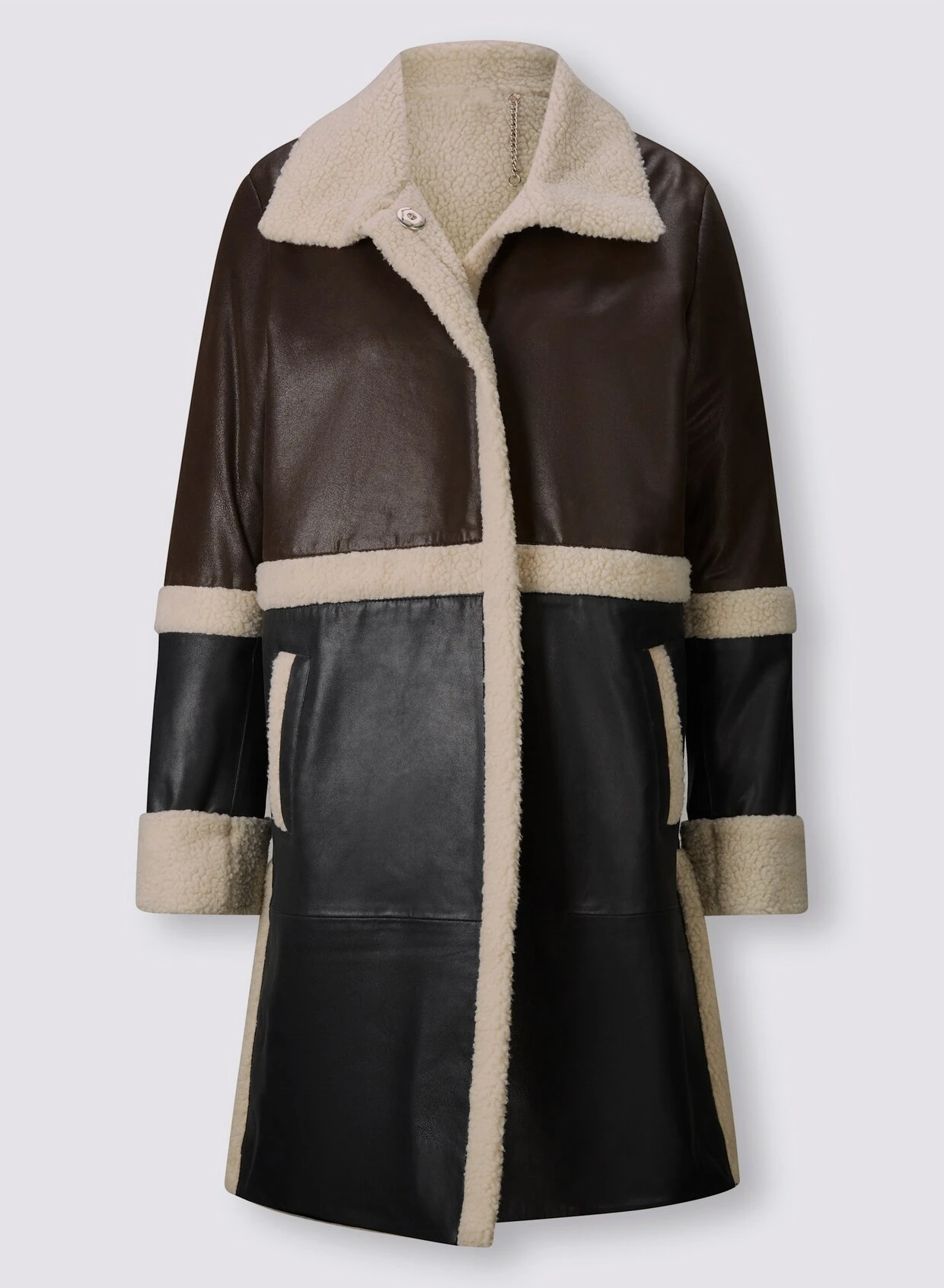 Heine Leder-Mantel In Schwarz-schoko – Bild 4
