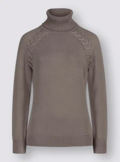 Rollkragenpullover In Taupe