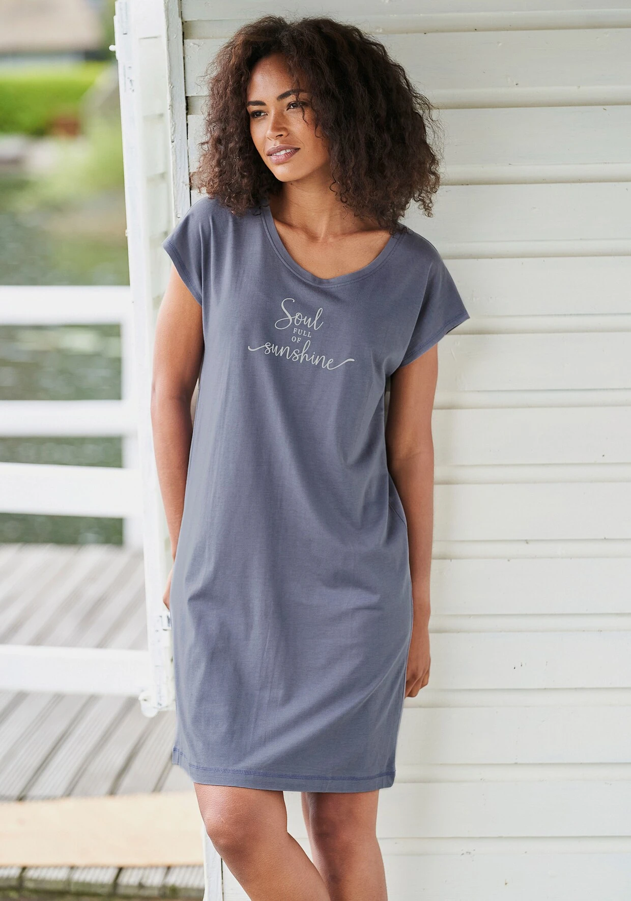 Vivance Dreams Nachthemd In Dunkelblau – Bild 4