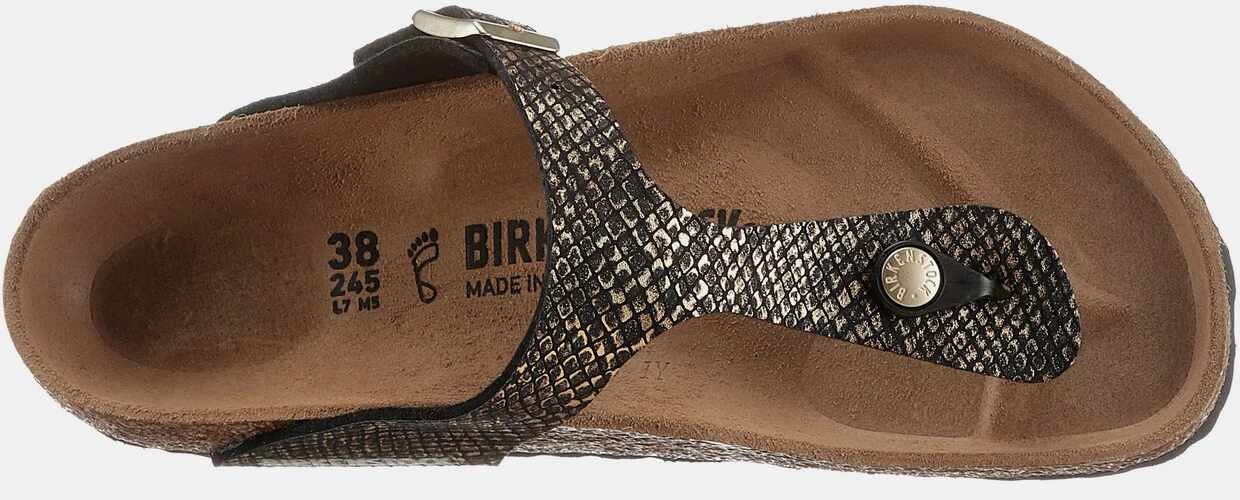Birkenstock Zehentrenner In Schwarz-goldfarben – Bild 5