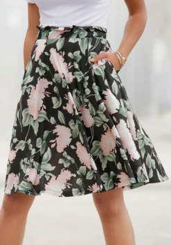 Buffalo Sommerrock In Schwarz-rosa-bedruckt