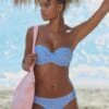 S.Oliver Bügel-Bandeau-Bikini In Hellblau-weiß