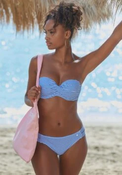 S.Oliver Bügel-Bandeau-Bikini In Hellblau-weiß