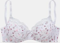 Petite Fleur Bügel-BH In Weiß+weiß-bedruckt
