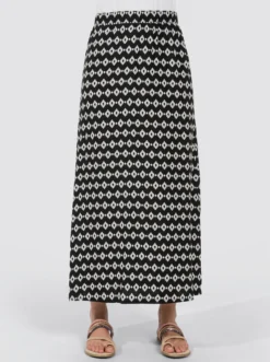 Schlupfrock In Schwarz-gemustert