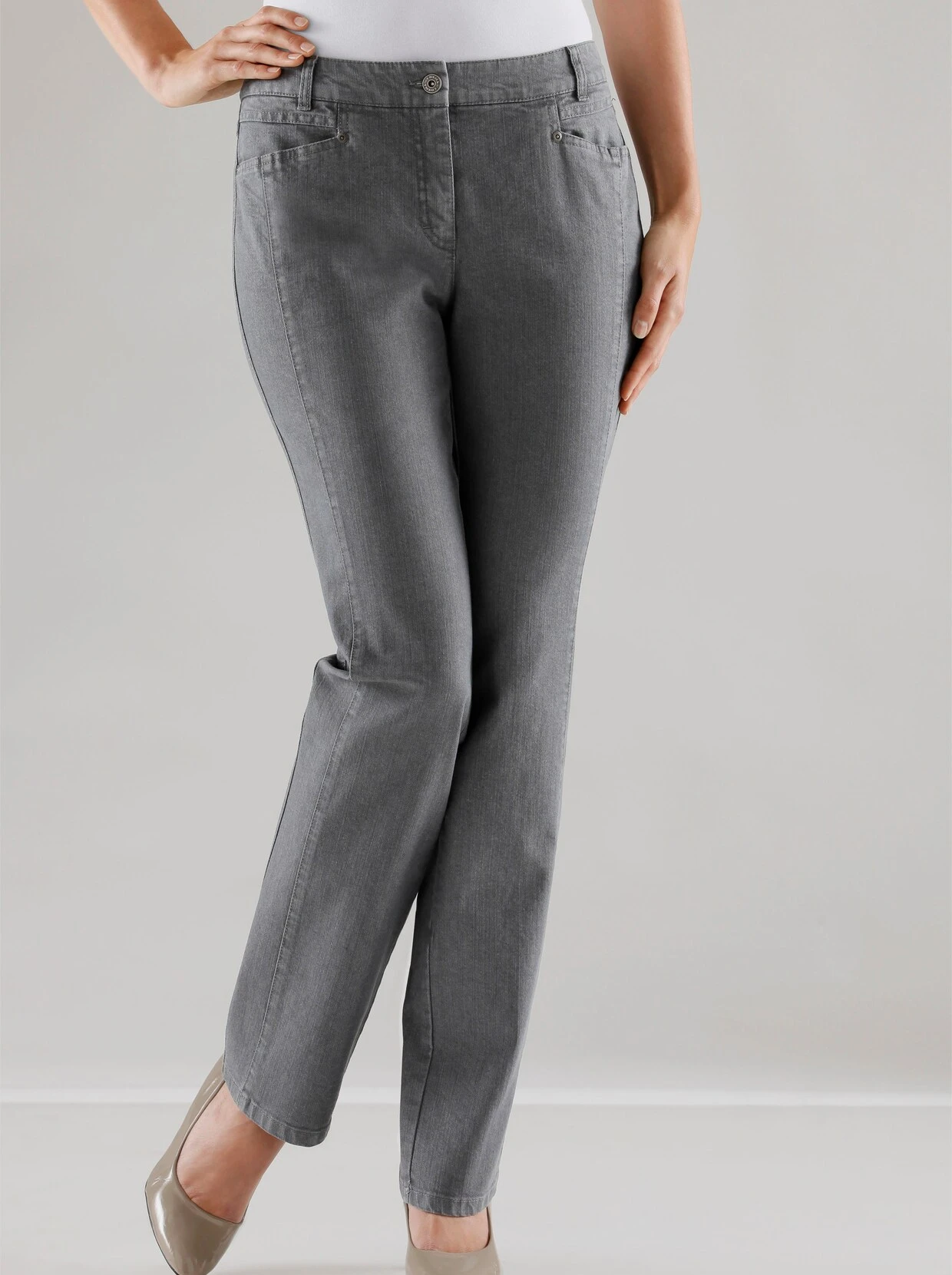 Cosma Gerade Jeans In Grau – Bild 2