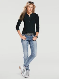 Heine Polopullover In Schwarz