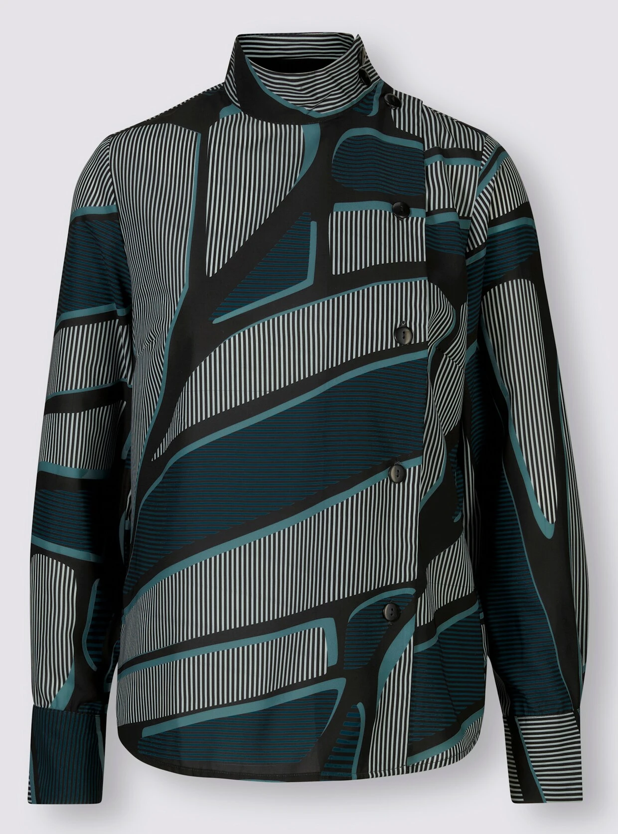 Bluse In Ecru-jade-bedruckt – Bild 4