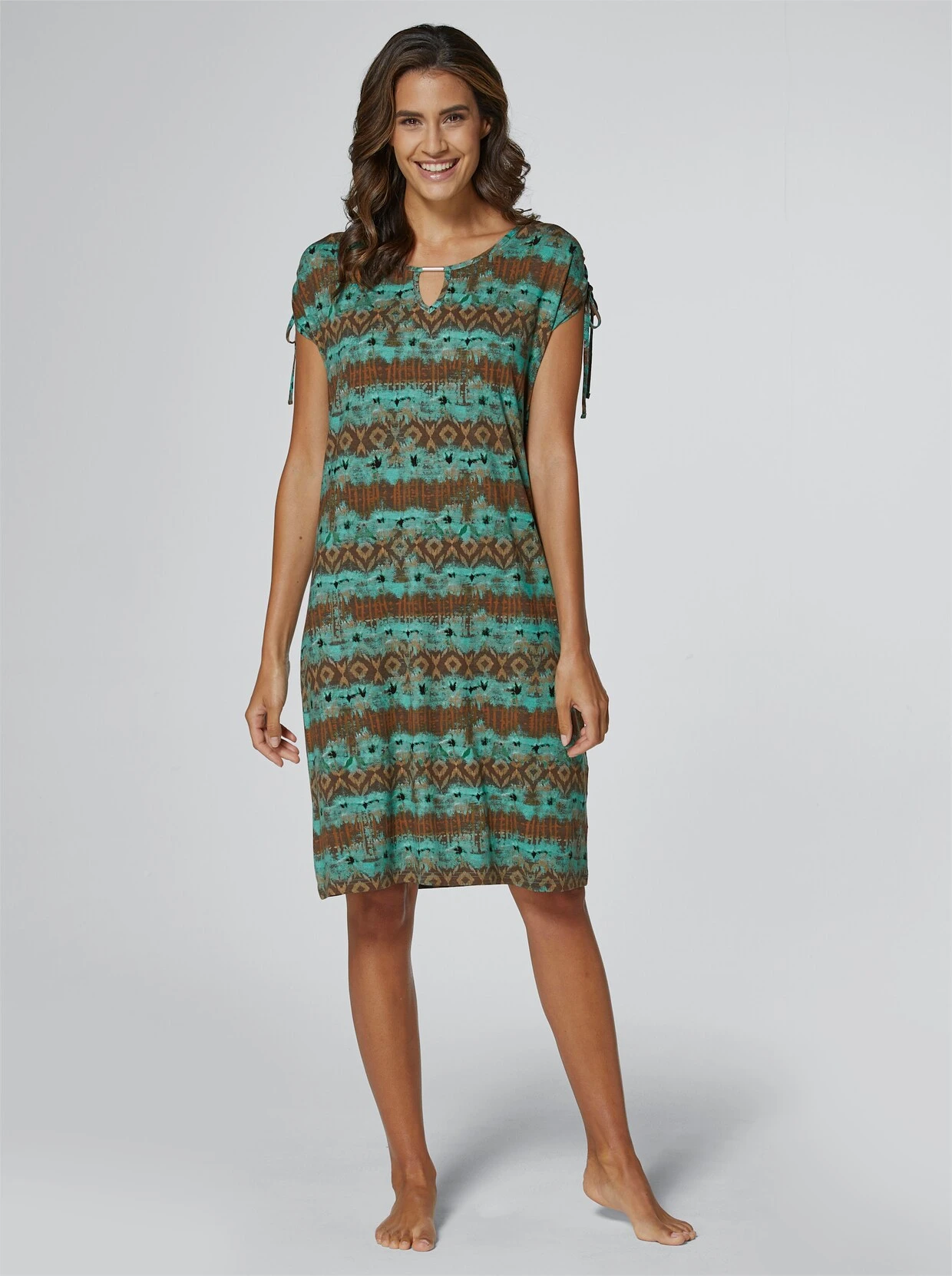 Feel Good Sommerkleid In Schoko-gemustert – Bild 2