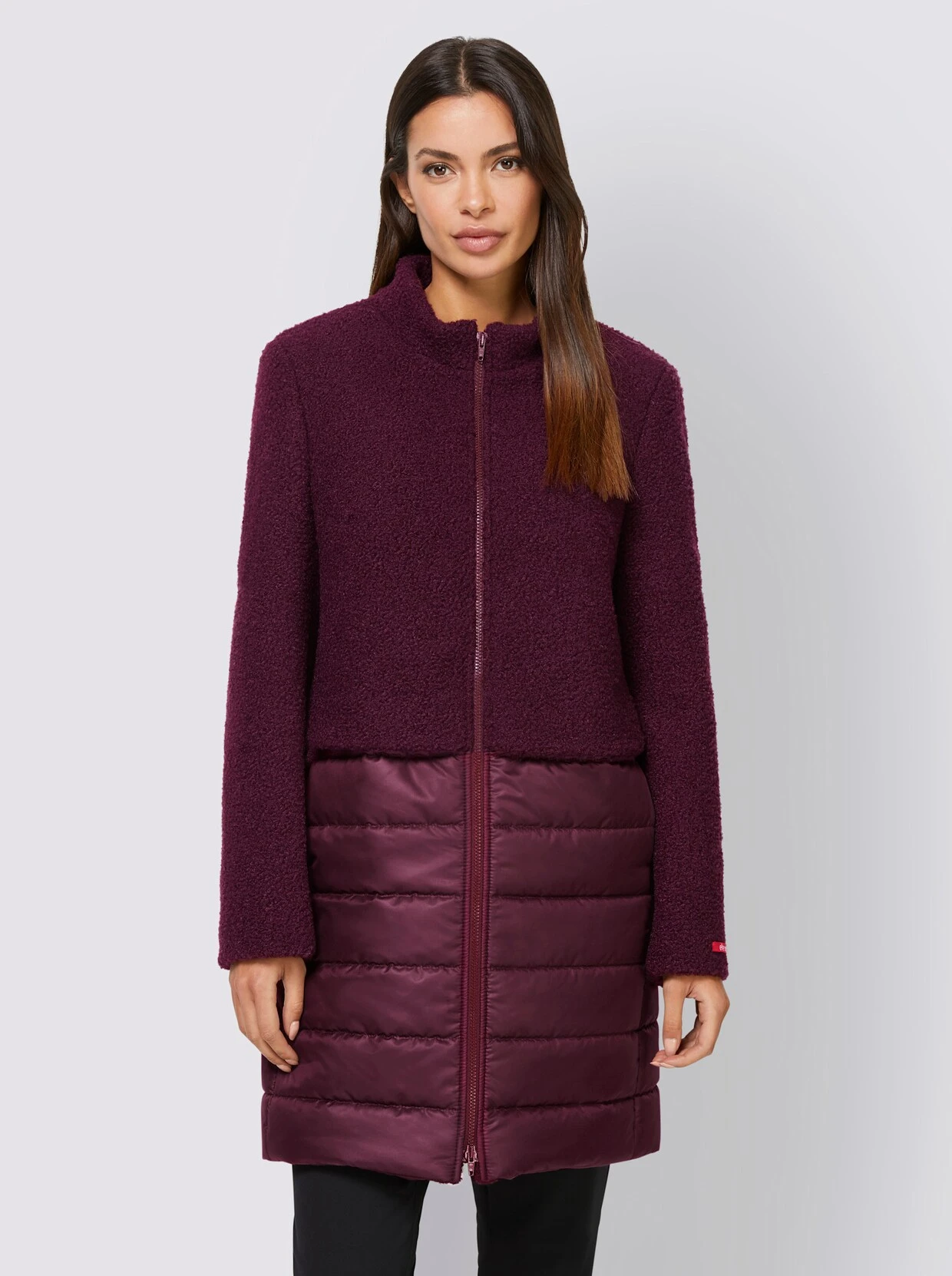 Heine Mantel In Burgund – Bild 2