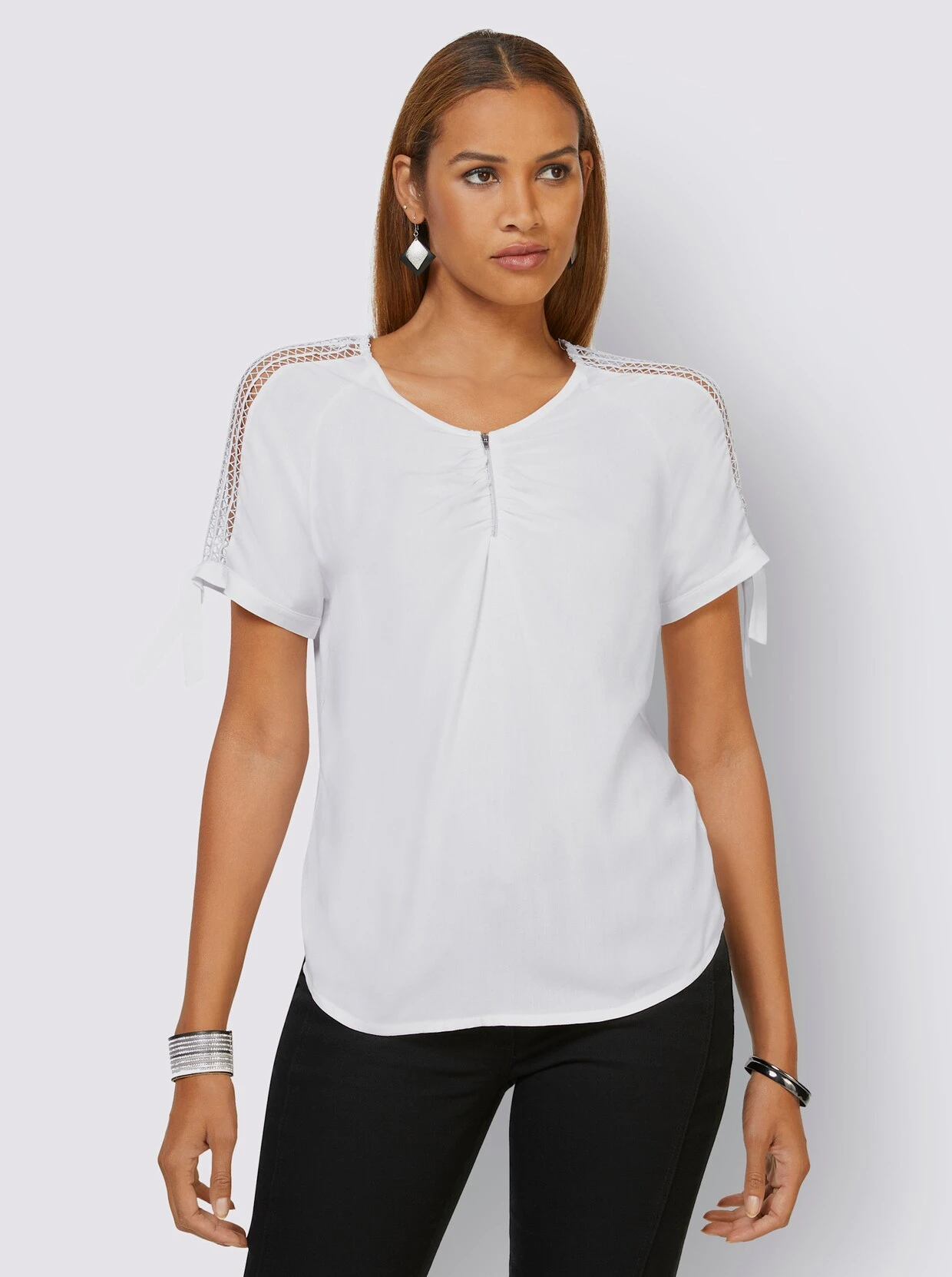 Bluse In Weiß – Bild 2