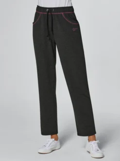 Catamaran Sports Freizeithose In Anthrazit-meliert-magenta