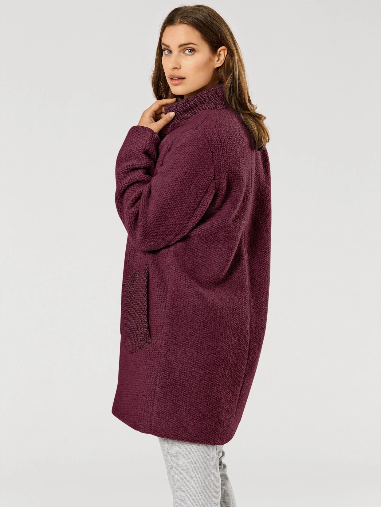 Heine Kurzmantel In Bordeaux – Bild 3