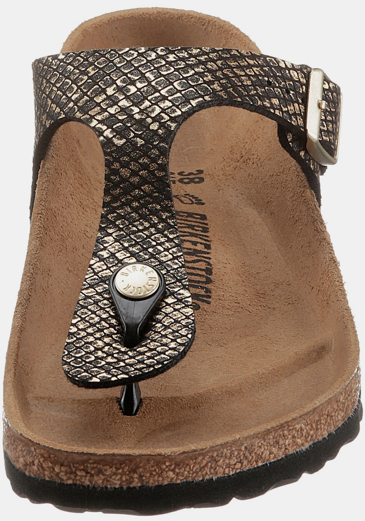 Birkenstock Zehentrenner In Schwarz-goldfarben – Bild 2