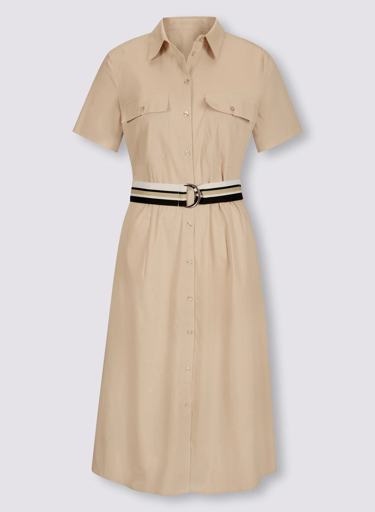 Heine Hemdblusenkleid In Beige – Bild 4