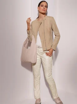 Mainpol Leder-Blazer In Sand