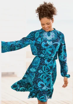 Vivance Druckkleid In Blau-bedruckt