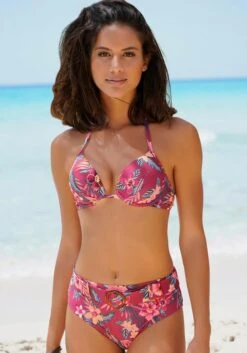S.Oliver Push-Up-Bikini-Top In Rostrot-bedruckt
